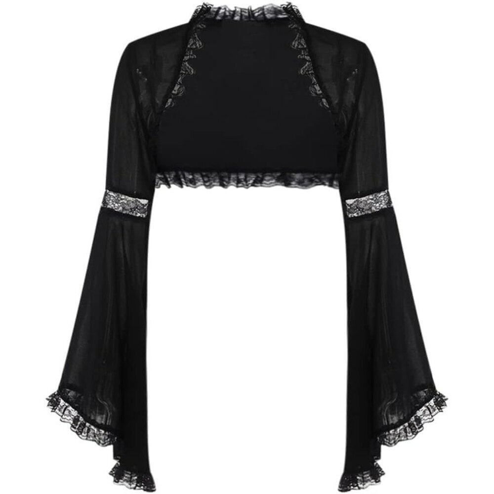 Women's Black 7 Evening Dresses Short Cardigan Top Trad Goth Shawls And Wraps